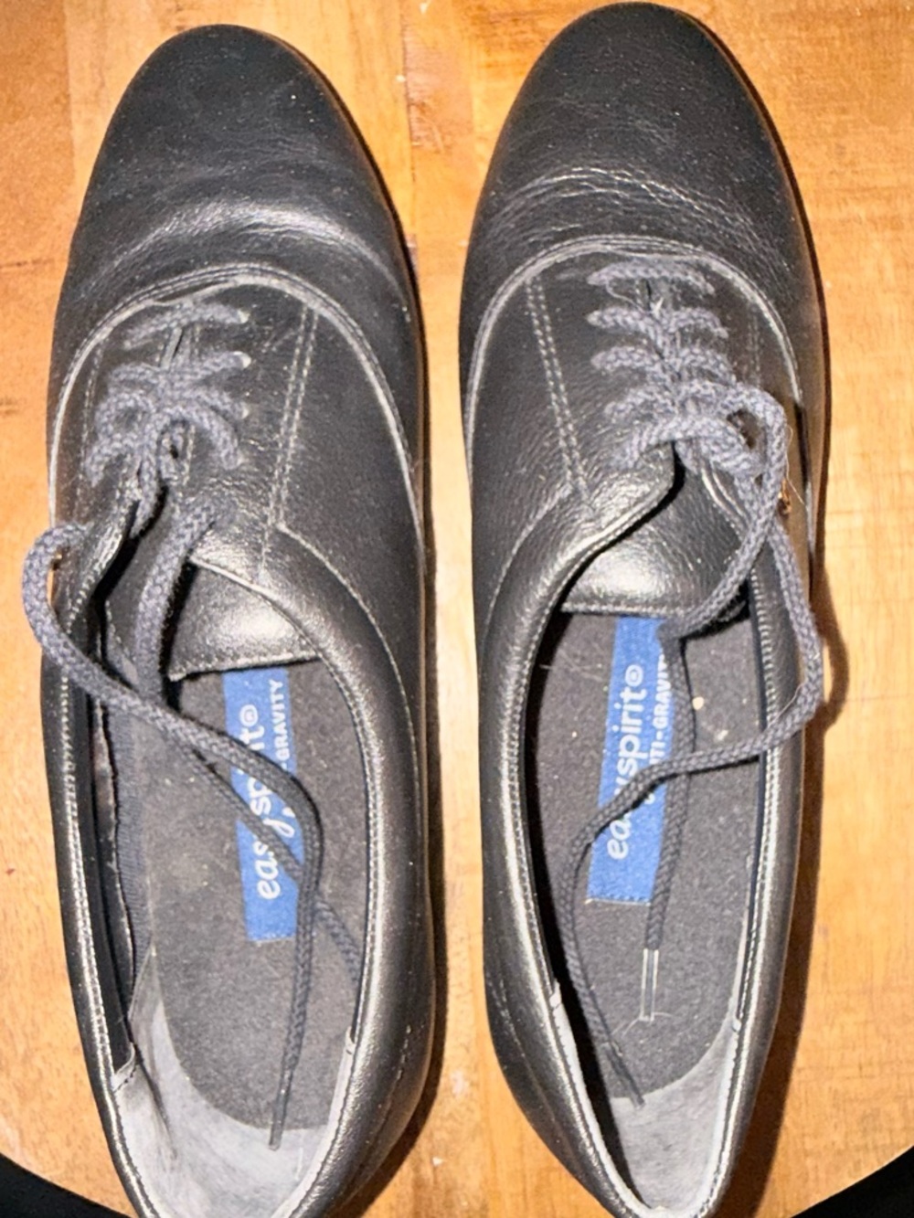 Easy Spirit Black Lace-Up Casual Flats